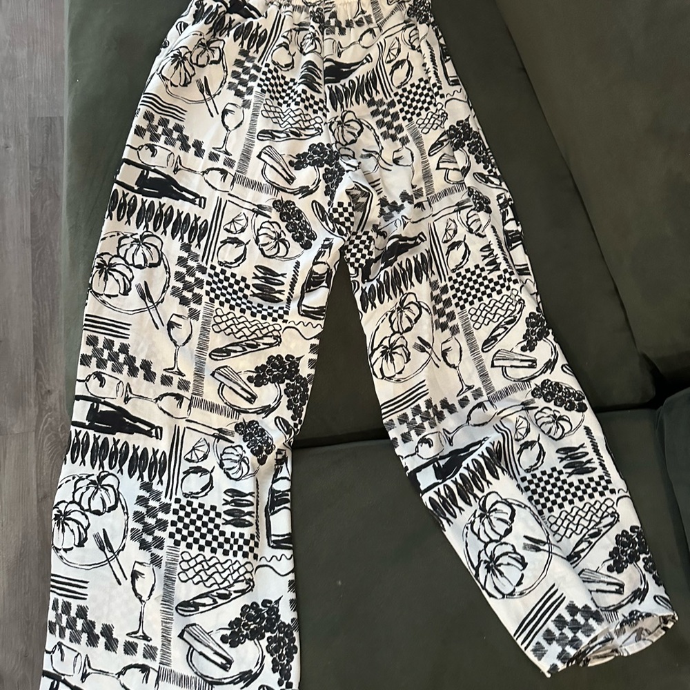 See You Monday Black and White Graphic Kids Pants